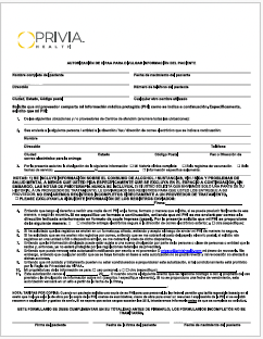 Spanish Authorization for Release of Medical Information