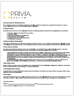 Informed Consent for Telehealth Services